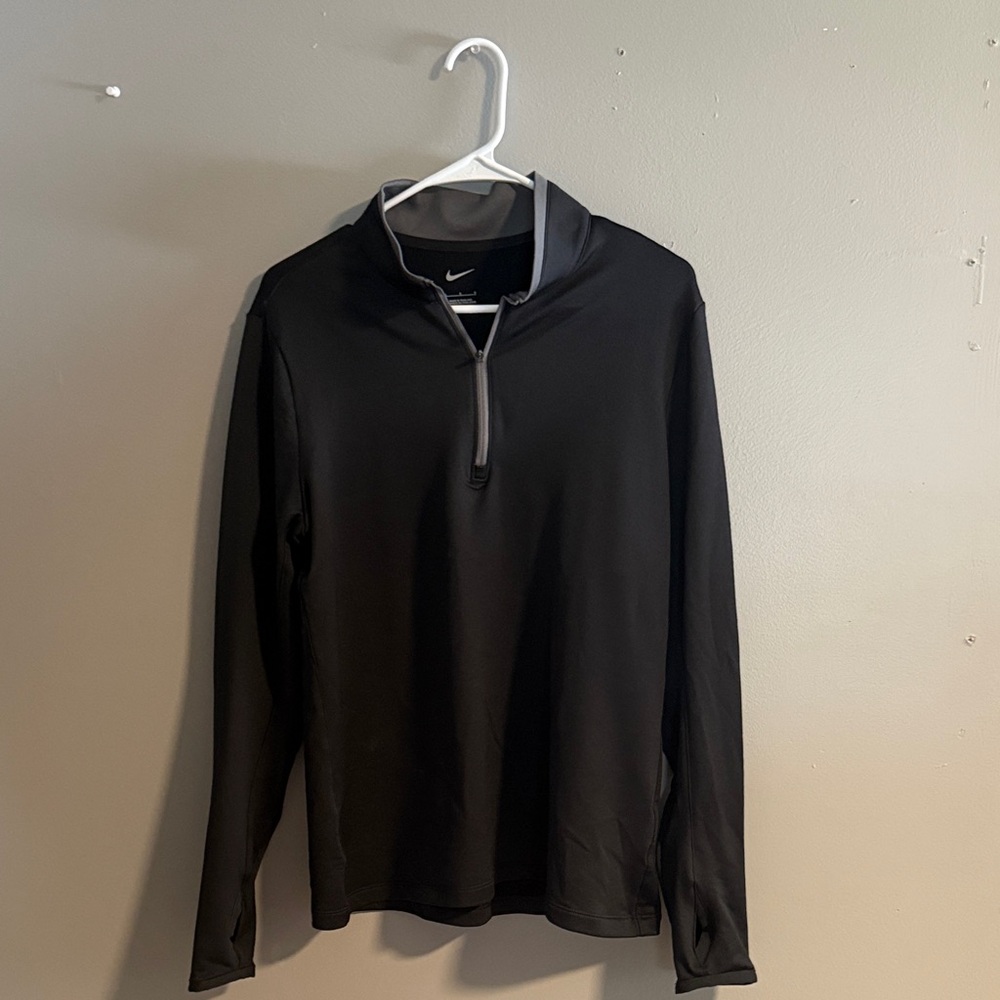 Nike Black Half-Zip Long Sleeve Top, size large ladies